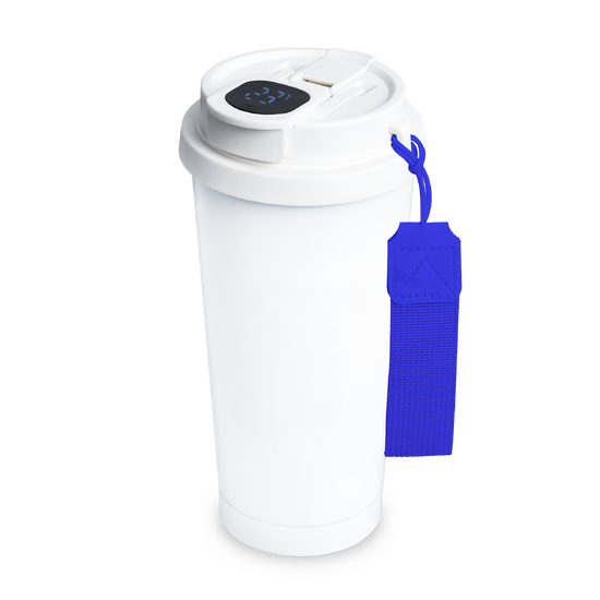 Termokubek Regina ze stali nierdzewnej To Go, biały/niebieski