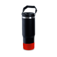 Termokubek Staffy ze stali nierdzewnej To Go, czarny/czerwony