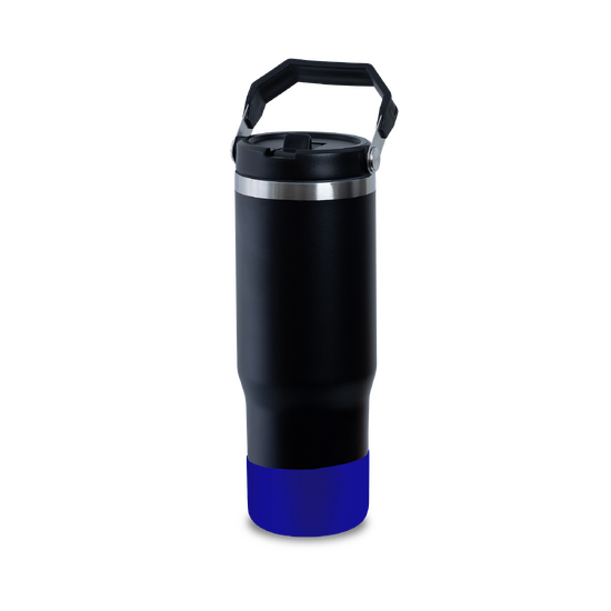 Termokubek Staffy ze stali nierdzewnej To Go, czarny/niebieski