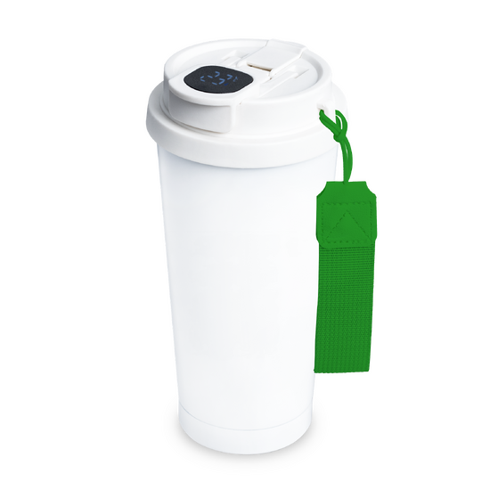 Termokubek Regina ze stali nierdzewnej To Go, biały/zielony